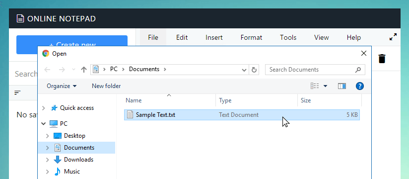 Open file dialog in Fewmedia